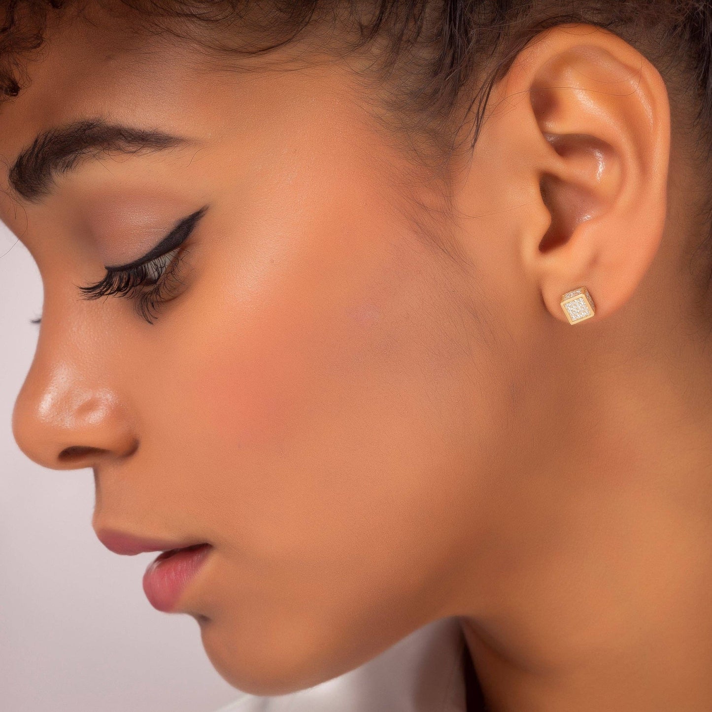 Boucles d’oreilles Cube – Or Argent 925