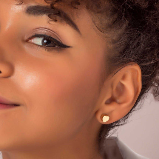 Boucles d’oreilles Cube Cœur – Or Argent 925