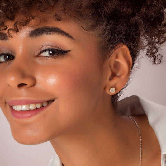 Boucles d’oreilles Cube – Or Argent 925