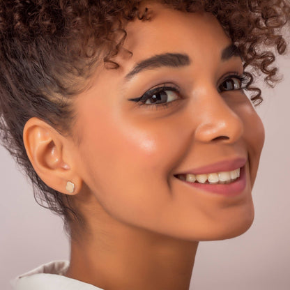 Boucles d’oreilles Cube Flor – Or Argent 925