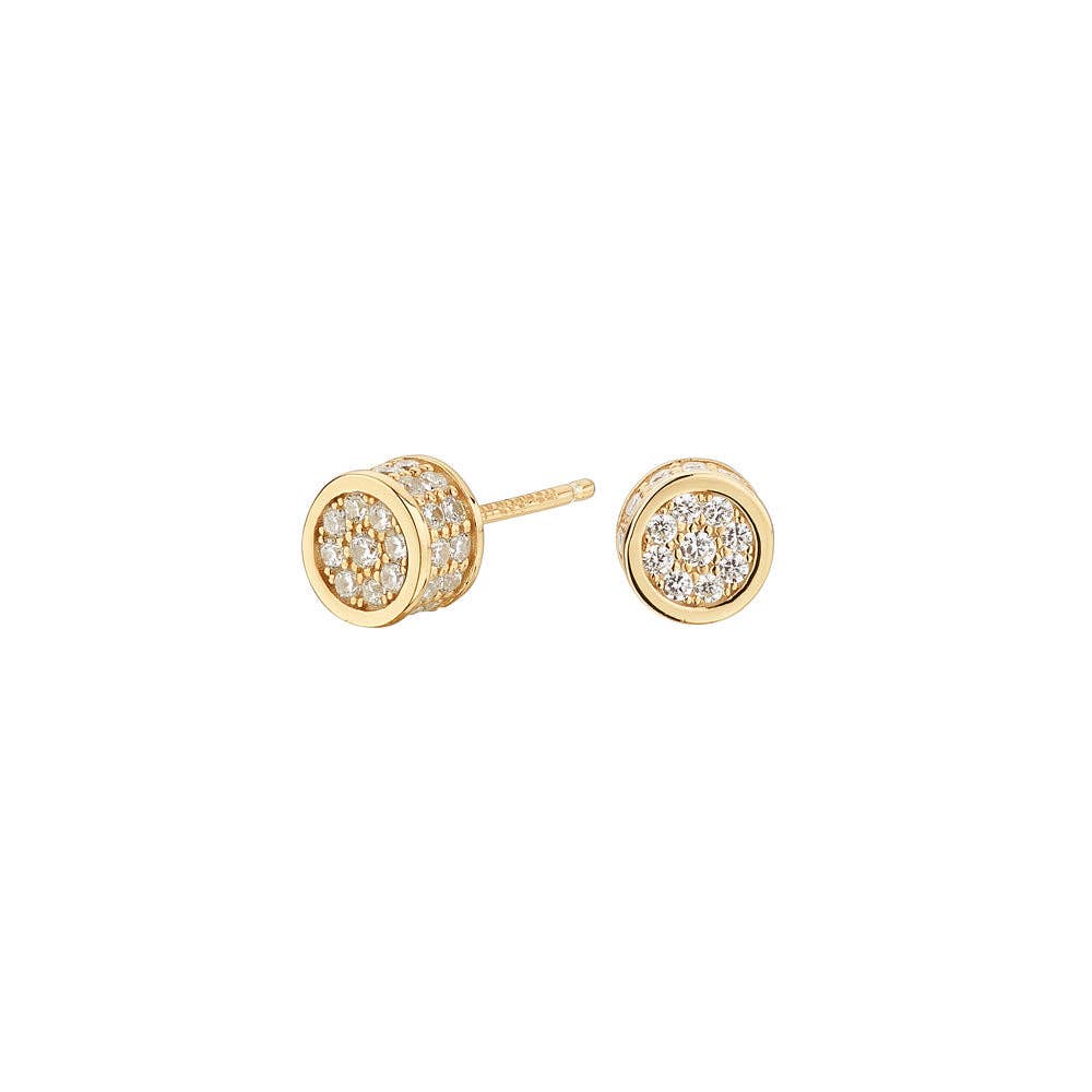 Boucles d’oreilles Cube Circle – Or Argent 925