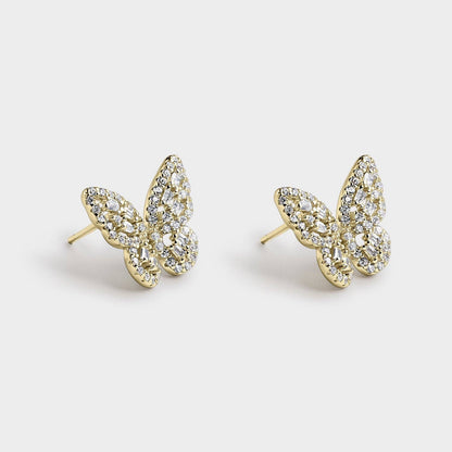 Boucles d’oreilles Papillon Grande taille – Argent 925 Doré
