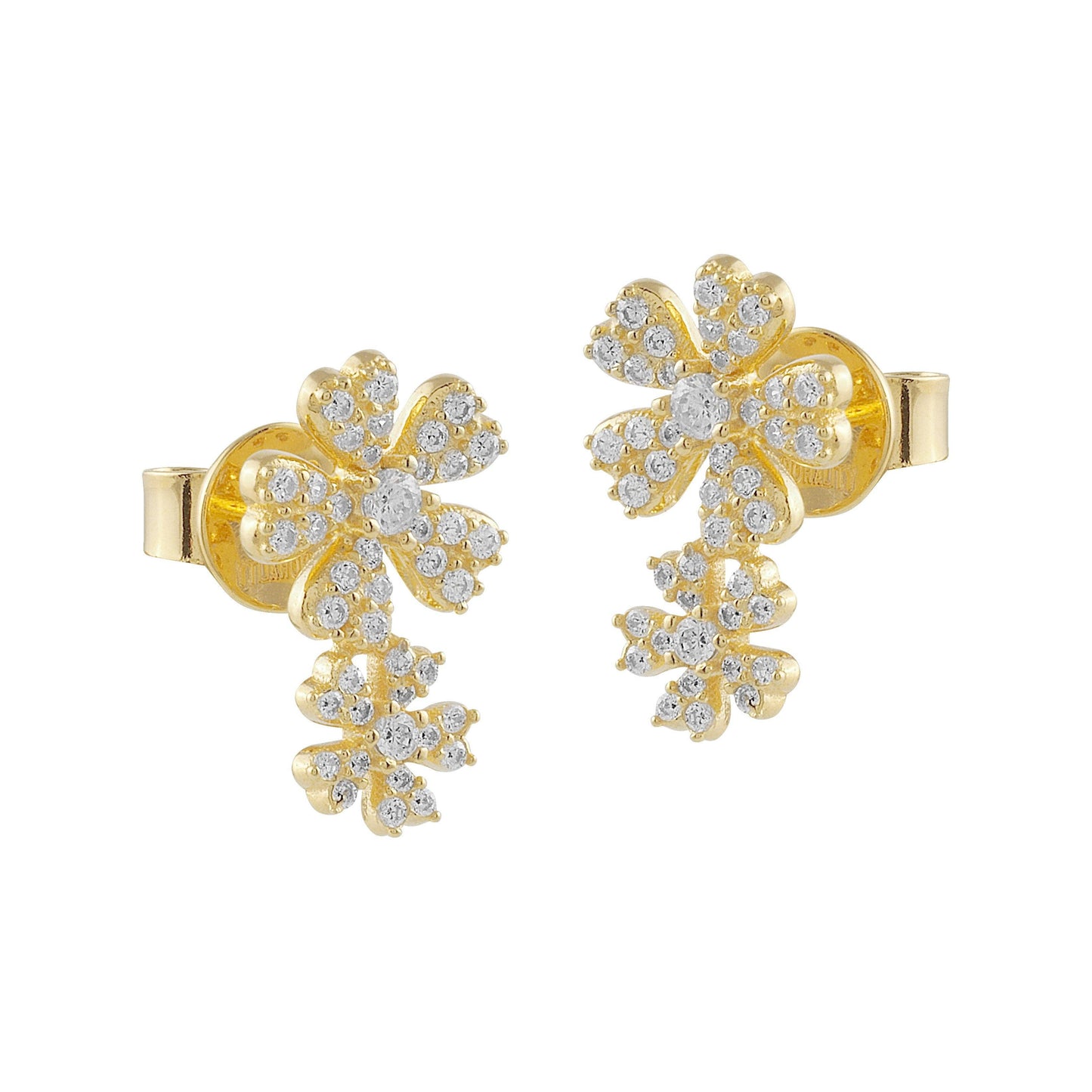 Boucles d'oreilles FLEURS Or Argent 925