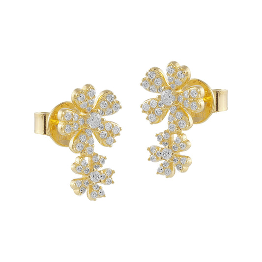 Boucles d'oreilles FLEURS Or Argent 925