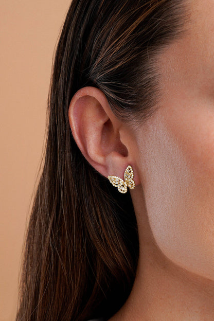 Boucles d’oreilles Papillon Grande taille – Argent 925 Doré