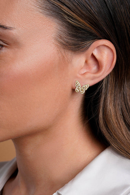 Boucles d’oreilles Papillon Grande taille – Argent 925 Doré