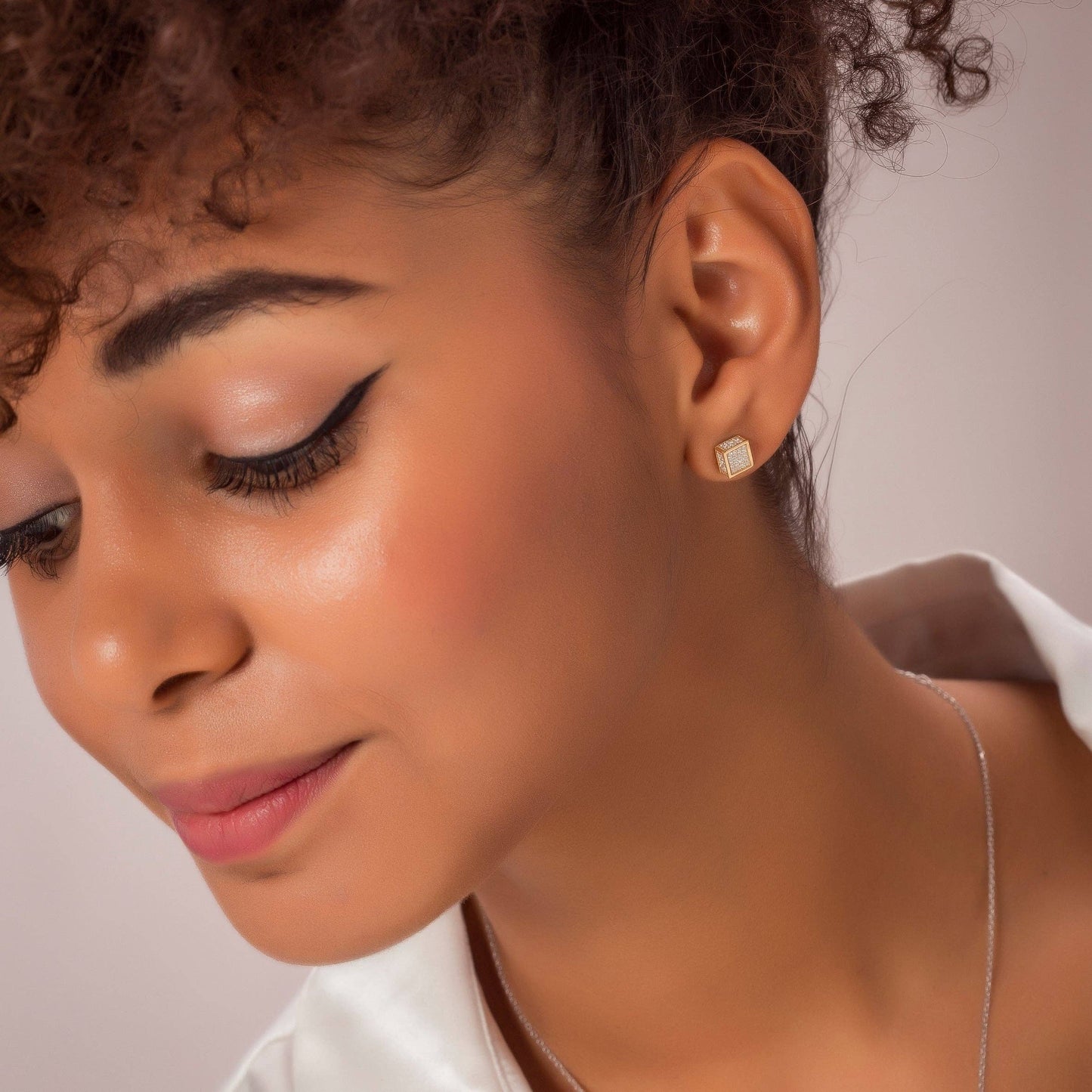 Boucles d’oreilles Cube – Or Argent 925