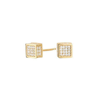 Boucles d’oreilles Cube – Or Argent 925