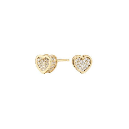 Boucles d’oreilles Cube Cœur – Or Argent 925