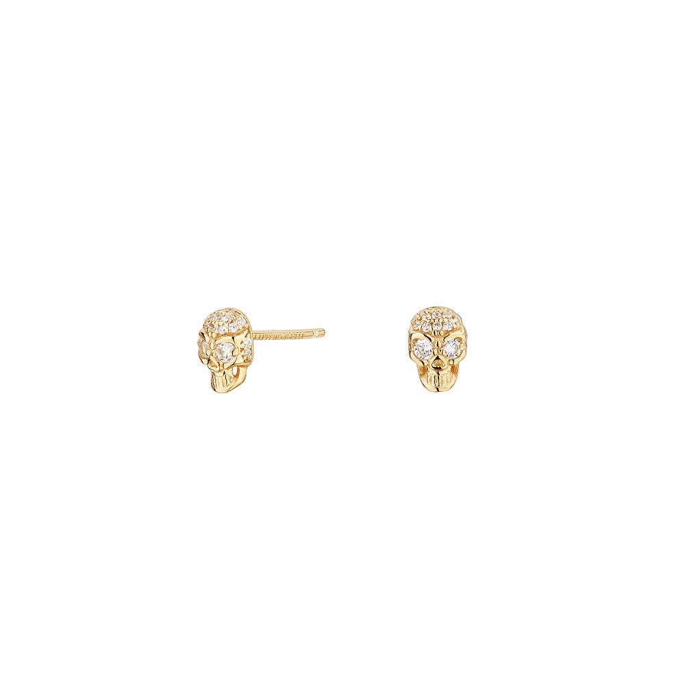 Boucles d’oreilles Skull – Or Argent 925