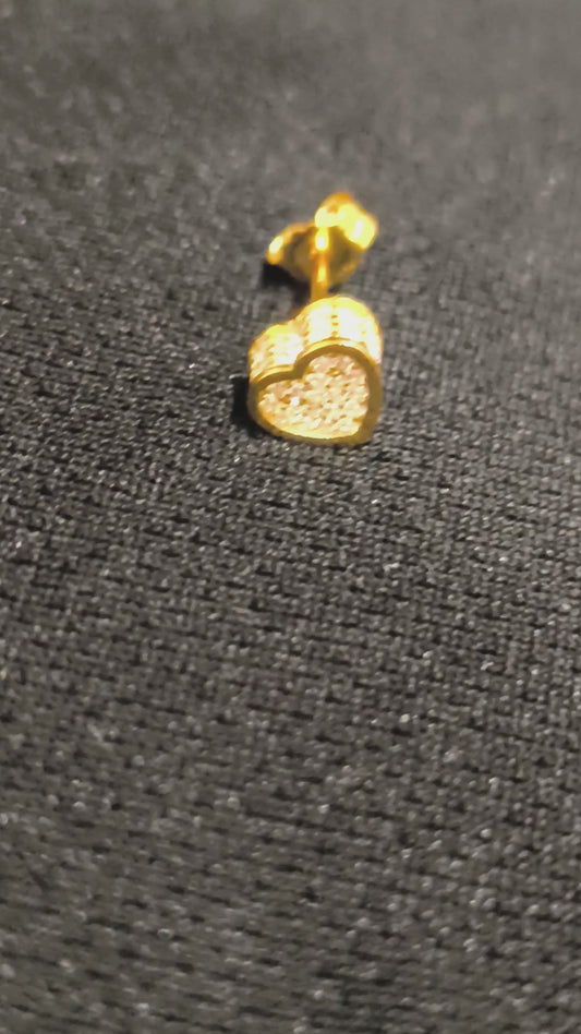 Boucles d’oreilles Cube Cœur – Or Argent 925