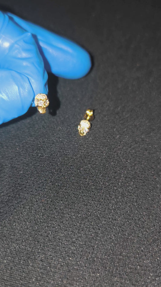 Boucles d’oreilles Skull – Or Argent 925