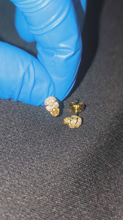 Boucles d’oreilles Skull – Or Argent 925