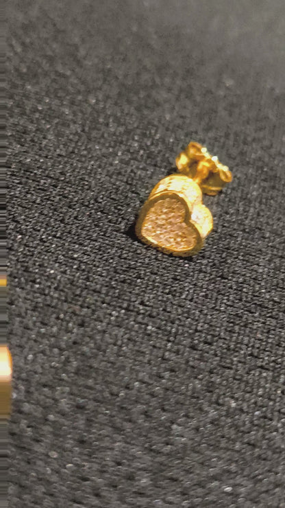 Boucles d’oreilles Cube Cœur – Or Argent 925