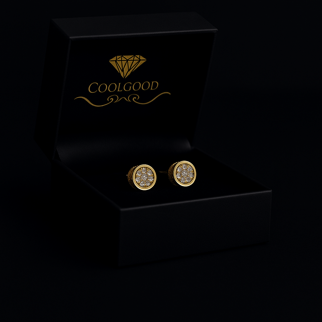 Boucles d’oreilles Cube Circle – Or Argent 925