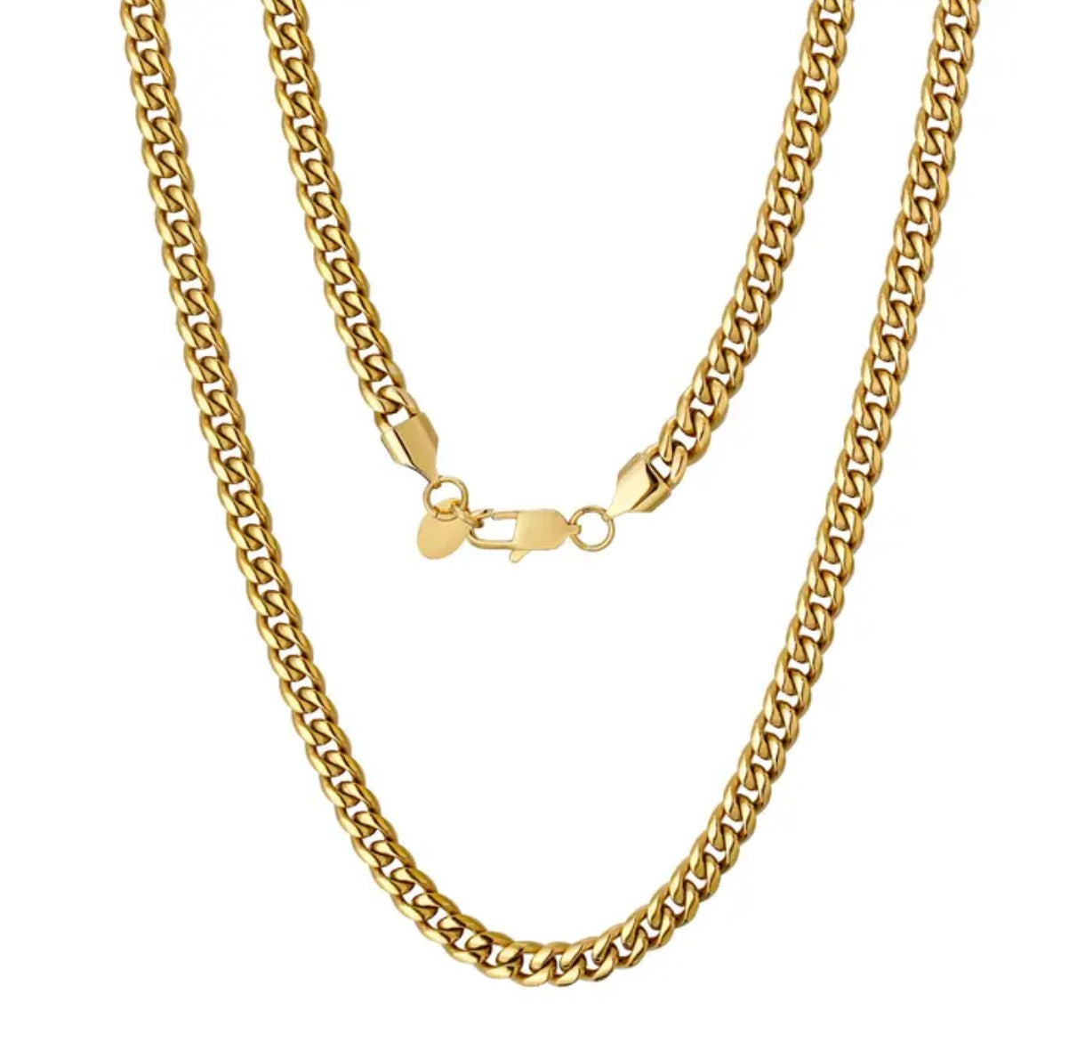 Chaine Or maillons Cubaine Miami mon gâté en Or 18carat 3 mm et PVD