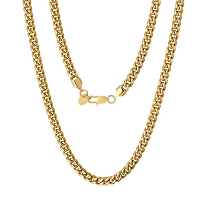 Chaine Or maillons Cubaine Miami mon gâté en Or 18carat 3 mm et PVD