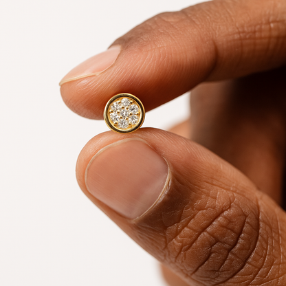 Boucles d’oreilles Cube Circle – Or Argent 925