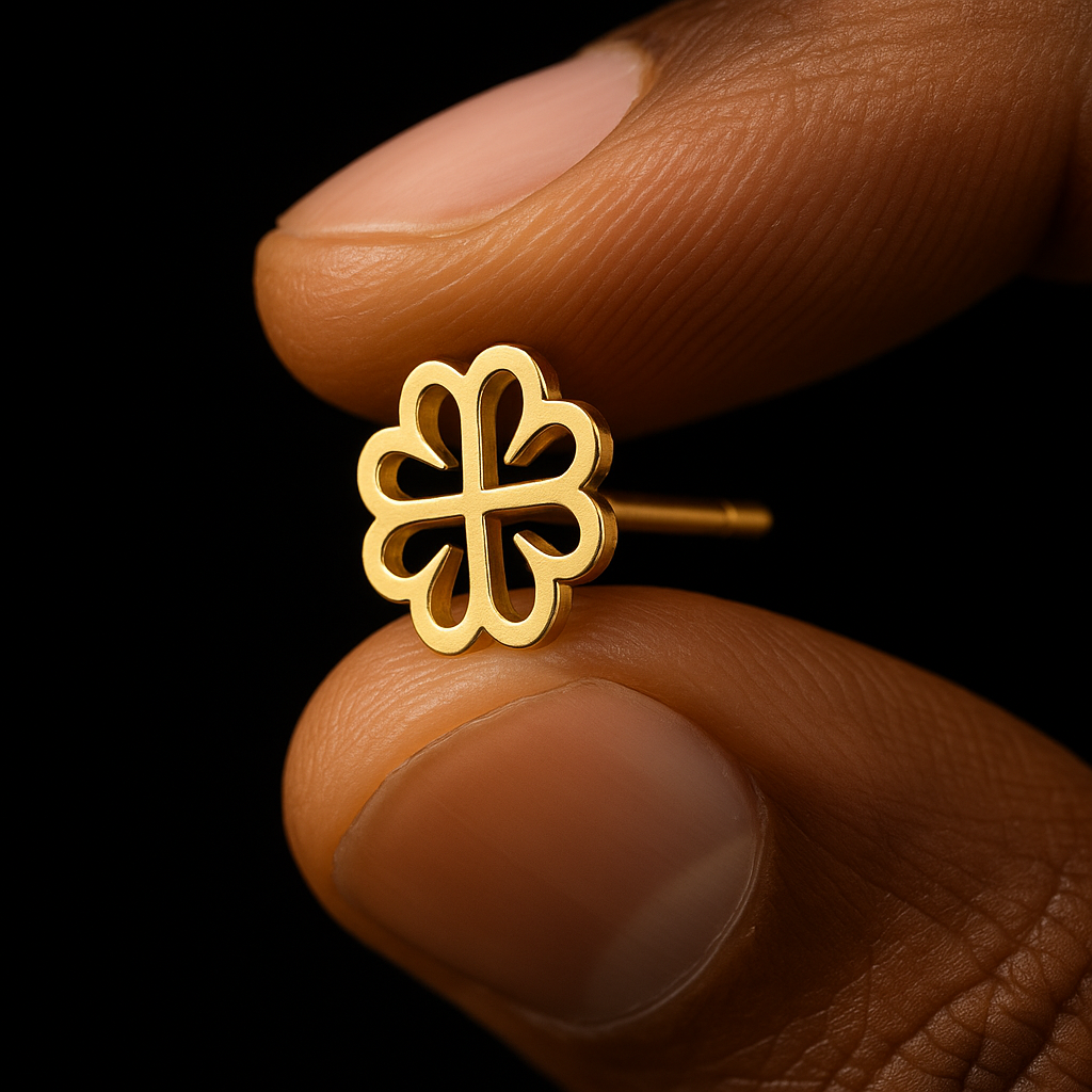 Boucles d’oreilles Trèfle – Or Argent 925