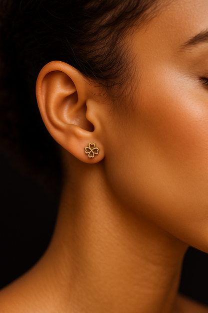 Boucles d’oreilles Trèfle – Or Argent 925