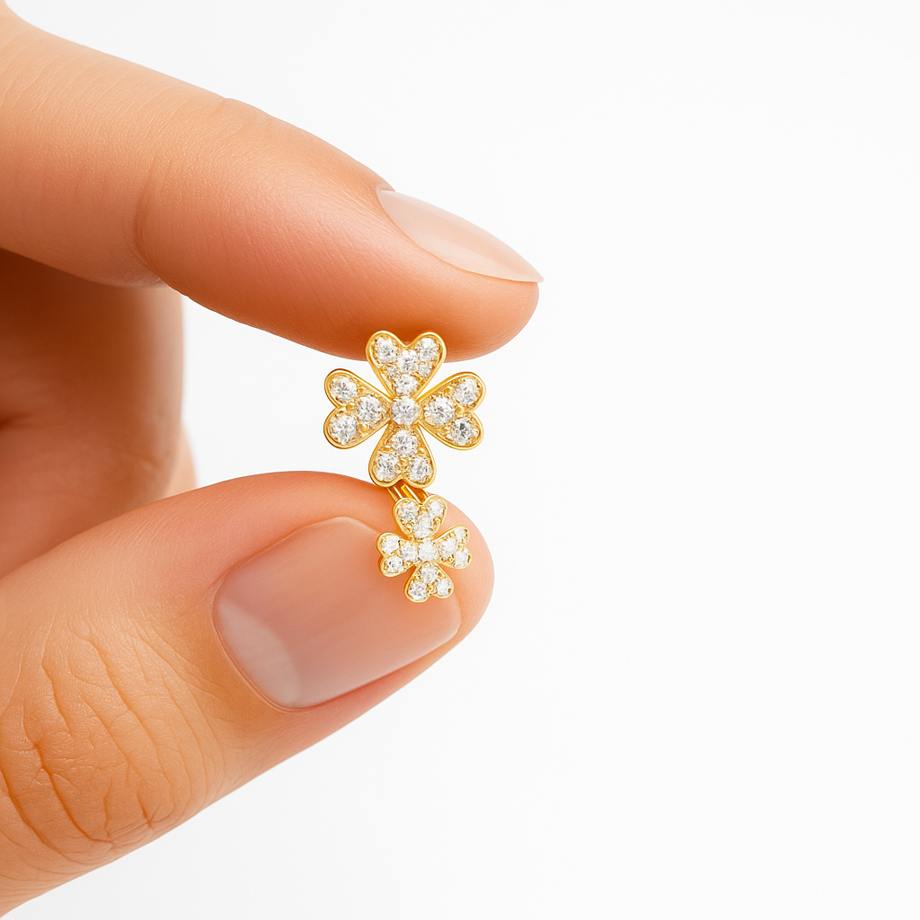 Boucles d'oreilles FLEURS Or Argent 925